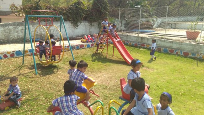 Playtime in the the school garden
