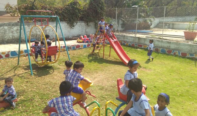 Playtime in the the school garden